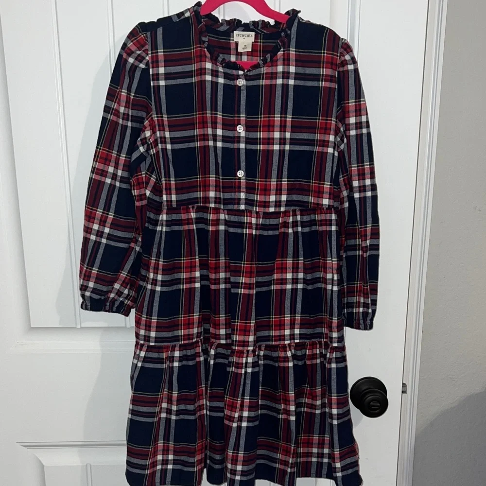 Crewcuts Classic Red and Blue Plaid Girls Dress - Size 10 - Picture 1 of 9